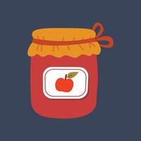 apple jam jar in flat design. vector
