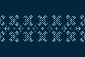 Motif fabric pattern with pixel design motif pattern decor blue color background. vector
