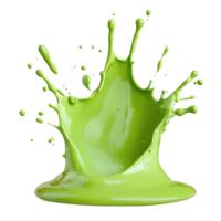 Green paint splash isolated on transparent background showcasing dynamic motion and vibrant color. png