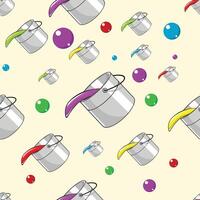 Seamless background with ink bucket vector