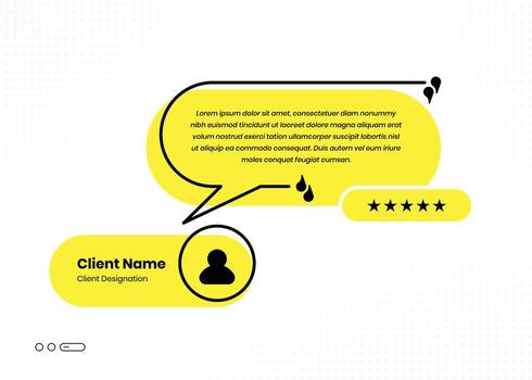 Minimalist client feedback and quote presentation simple frame template design vector