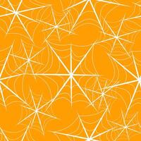 Orange seamless pattern of white spider web vector