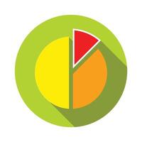 Pie chart flat icon with long shadow. illustration for web and mobile applications. vector