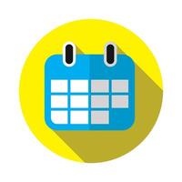 Calendar icon. Flat related icon with long shadow for web and mobile applications vector