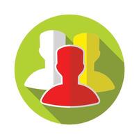 Teamwork flat icon with long shadow. Teamwork concept illustration. vector