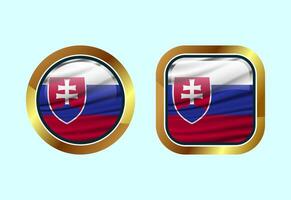 Glossy flag button of Slovakia, High quality web button design vector