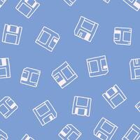 Outline Floppy Disk Seamless Pattern illustration for Print, Wallpaper, Decoration. vector