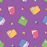 Folder Floppy Disk Seamless Pattern illustration for Print, Wallpaper, Decoration. vector