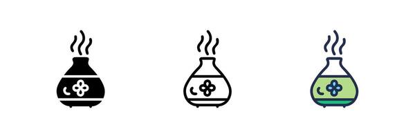Three bottles with smoke coming out of them vector