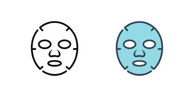 Two different masks are shown in a line drawing vector