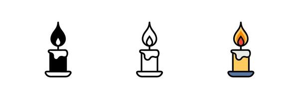 Lit candle for spa and relaxation vector