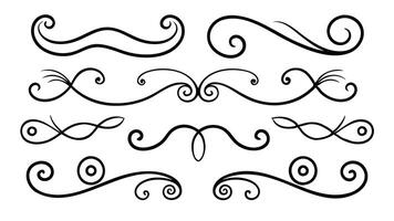 Decorative scroll design elements featuring ornate patterns, ideal for enhancing visual aesthetics in various projects. vector