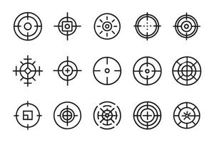 A collection of various crosshairs designed for targeting, showcasing different styles and functionalities vector