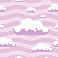 Seamless pink clouds pattern background vector