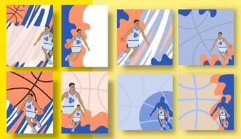 Abstract Blue Basketball in Triangle Frame vector