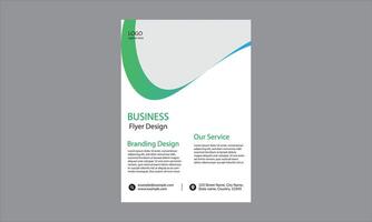 This design is a business flyer designed with a modern, clean look. It's got a green and blue color scheme. vector
