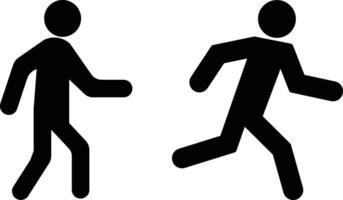 Walk and run icon set . Man walking and running icon set. illustration vector