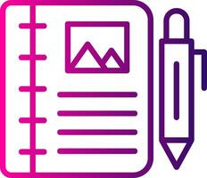 Diary Study Line Gradient Icon vector