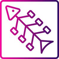 Fishbone Diagram Line Gradient Icon vector