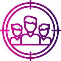 Focus Group Line Gradient Icon vector