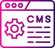 Content Management System Line Gradient Icon vector