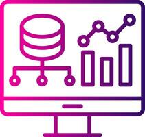 Data Driven Line Gradient Icon vector