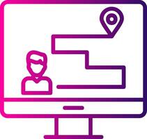 Customer Journey Map Line Gradient Icon vector