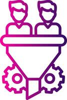 Conversion Rate Line Gradient Icon vector