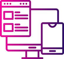 Responsive Web Design Line Gradient Icon vector