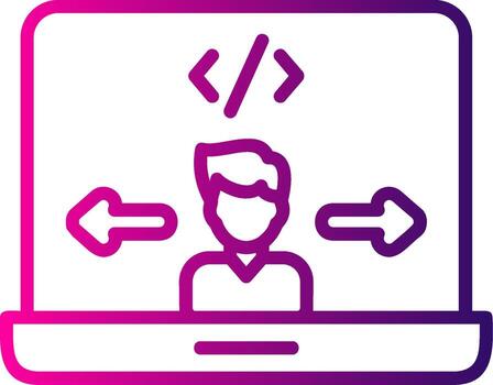 final los usuarios línea degradado icono vector