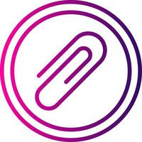 Paper Clip Line Gradient Icon vector