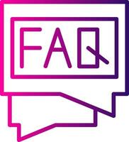 FAQ Line Gradient Icon vector