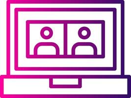 Online Meeting Line Gradient Icon vector
