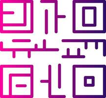 QR Code Line Gradient Icon vector