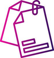 Attached File Line Gradient Icon vector