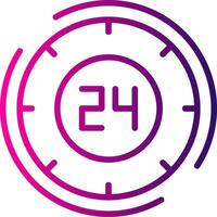 24 Hours Line Gradient Icon vector