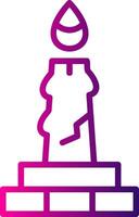 Candle Line Gradient Icon vector
