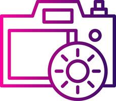 Camera Brightness Line Gradient Icon vector
