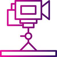 Tripod Camera Line Gradient Icon vector