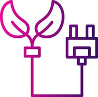 Eco Power Socket Line Gradient Icon vector
