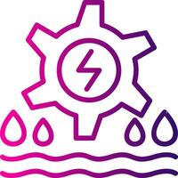 Hydro Power Line Gradient Icon vector