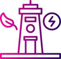 Tidal Power Line Gradient Icon vector