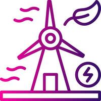 Windmill Line Gradient Icon vector