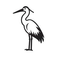 Elegant Stork Silhouette in Minimalist Style vector