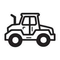 Simple Outline of a Tractor Vehicle Design vector