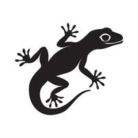 Simple Black Silhouette of a Lizard on White Background vector