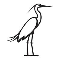 Elegant Heron Silhouette in Minimalist Design vector