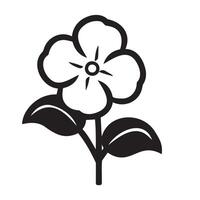 Simple Black and White Flower Illustration vector