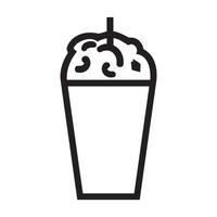 Refreshing Beverage with Whipped Cream and Straw vector