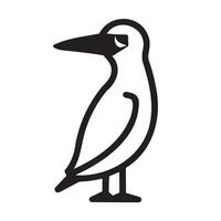 Simple Line Art of a Stylized Bird vector